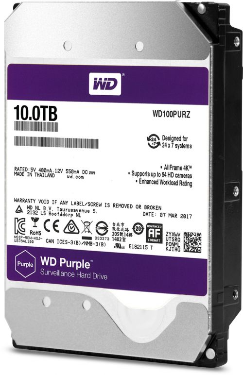 WD Hdd Int 10TB Purple Sata HDD