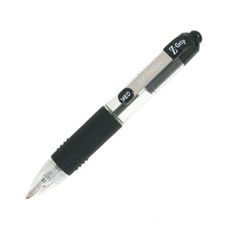 Zebra Z-Grip Mini Retractable Ballpoint Pen 1.0mm Tip 0.5mm Line Black (Pack 6)