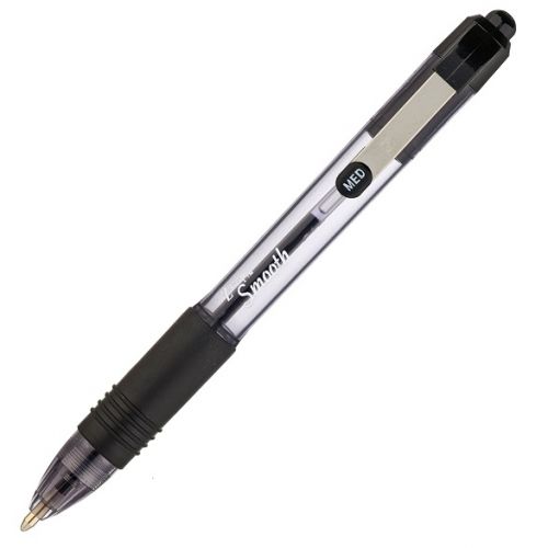 Zebra Z-Grip Smooth Rectractable Ballpoint Pen 1.0mm Tip Black (Pack 5) - 2438