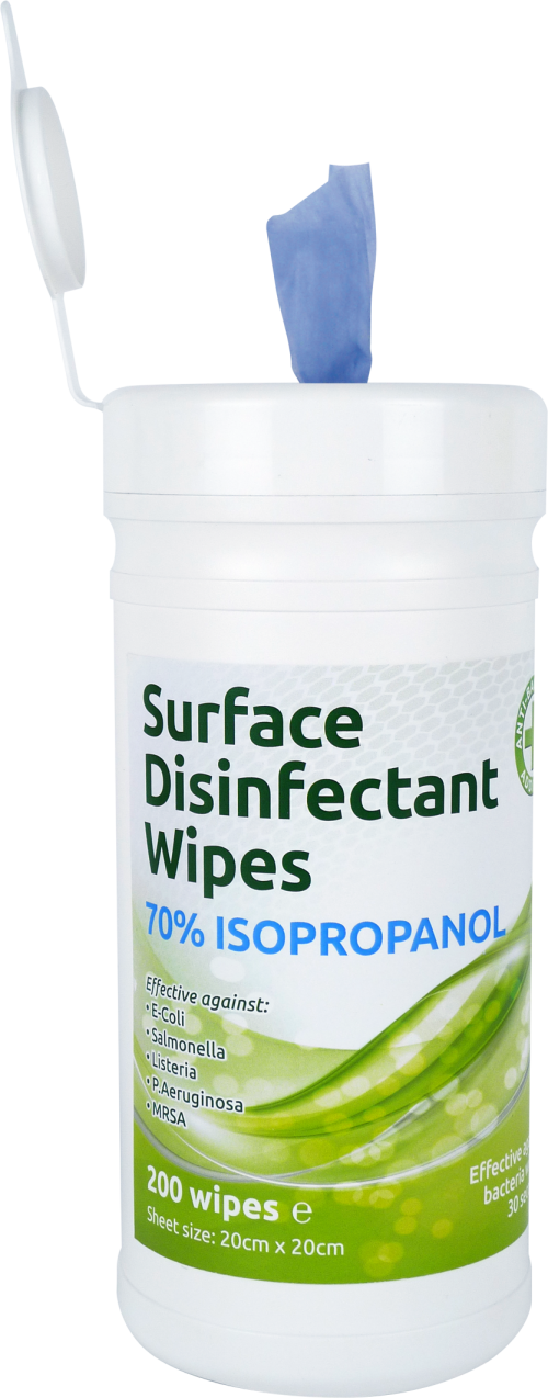 EcoTech Surface Disinfectant Wipes 70% IPA Tub of 200