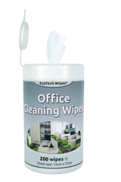 EcoTech Office Cleaning Wipes (15x25cm) Tub of 200