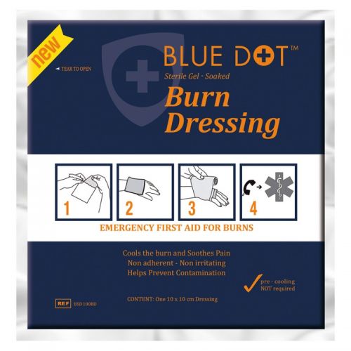 Blue Dot Burn Dressing 100x100mm (Pack 10) - 1047199 First Aid Room 11754WC