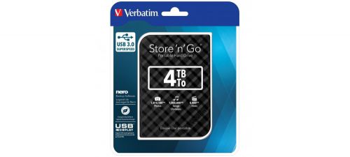 Verbatim Store N Go 2.5” Gen 2 4TB USB 3.0 Black (15mm) 53223