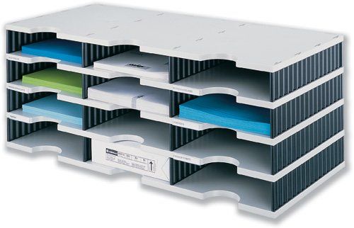 Styrodoc Trio Base Unit 12 Compartments GY Base BK Sides