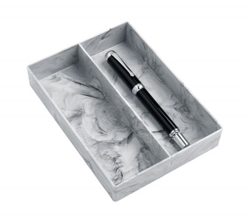 Jalema Desk Tidy Marble High Gloss Light Grey