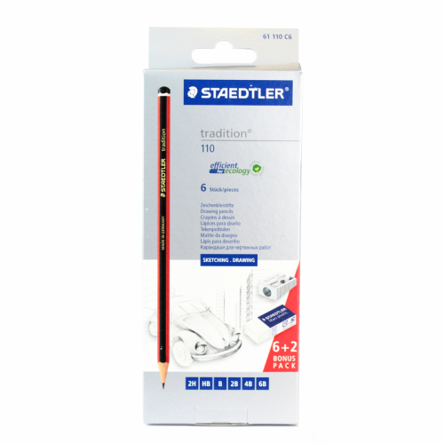 60859SR - Staedtler Tradition Sketching Pencil Assorted Grades (Pack 6) - 61110C6