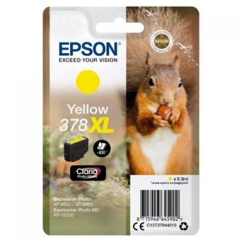 OEM Epson 378XL High Capacity Yellow Ink Cartridge T3794