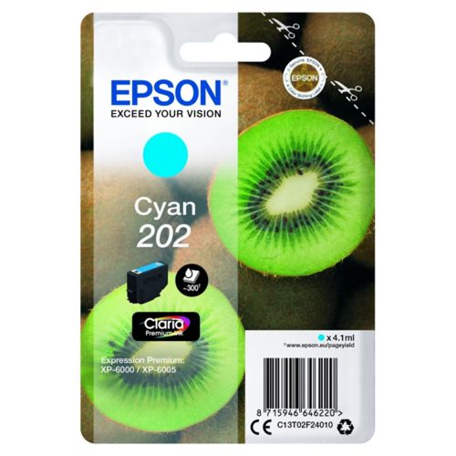 EPT02F24010 - Epson 202 Kiwi Cyan Standard Capacity Ink Cartridge 4ml - C13T02F24010