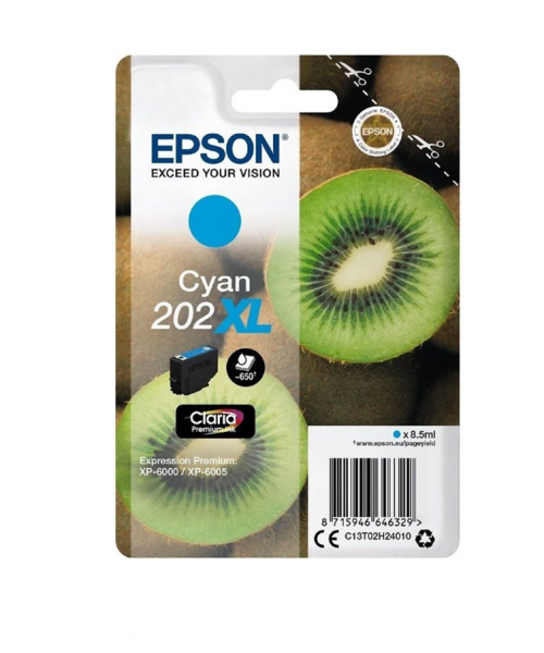 OEM Epson 202XL Cyan High Capacity Ink Cartridge T02H2