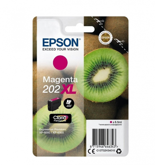 Epson 202XL Kiwi Magenta High Yield Ink Cartridge 8.5ml - C13T02H34010