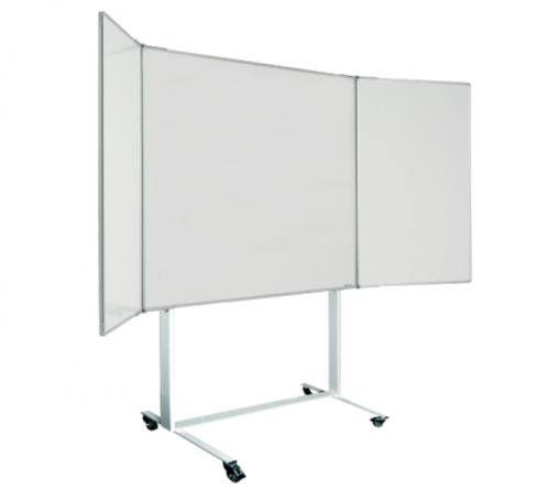 Magiboards Mobile Wingboard Magnetic Coated Steel Whiteboard Aluminium Frame 1200x1200mm - MWC208L Magiboards