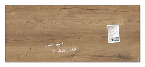 Sigel Artverum Magnetic Glass Board 1300x550mm Nat Wood