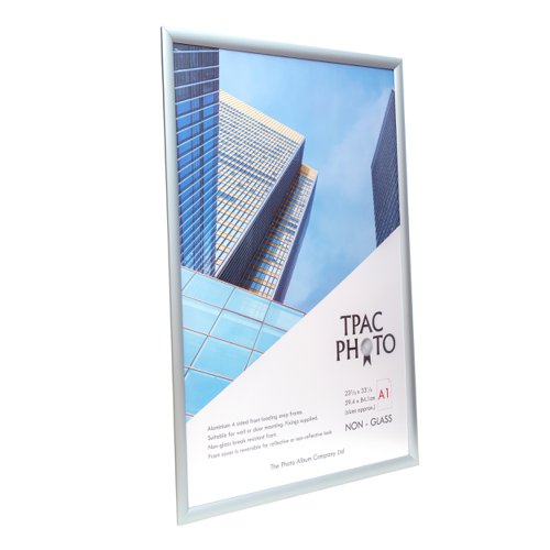 62504PA - Photo Album Co Inspire for Business Poster/Photo Snap Frame A1 Aluminium Frame Plastic Front Silver - SNAPA1S