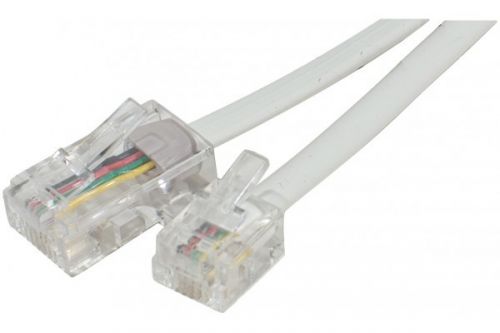 EXC Telephone Cord RJ11 To RJ45 White 3 Metre Cable