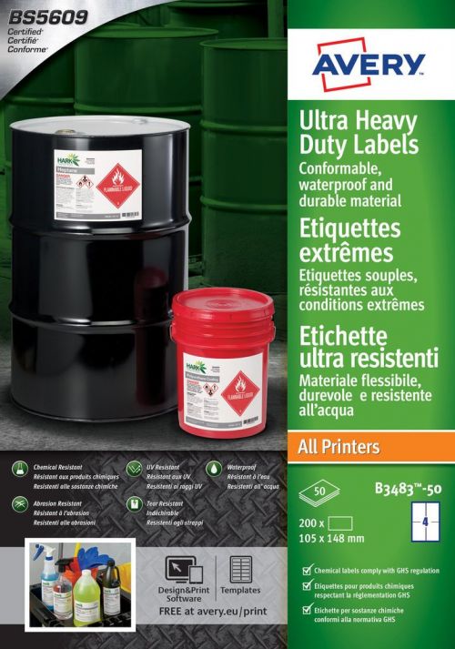Avery Ultra HeavyDutyLabel 105x148 PK50
