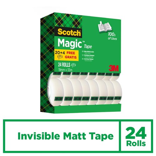 Scotch Magic Tape 810 Tower Pack 19mm x 33m (24 Pack) XA004815701