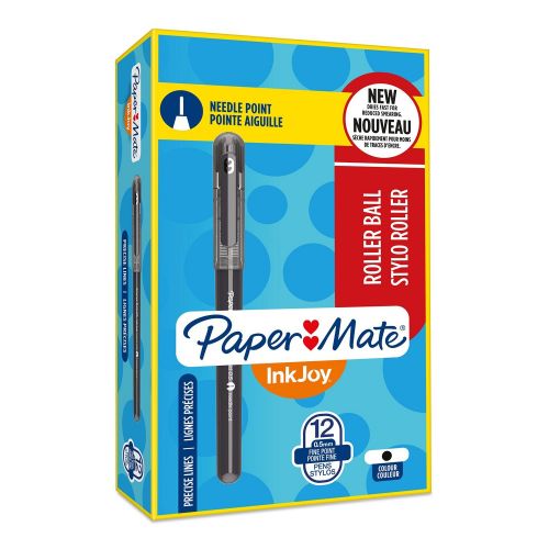 Paper Mate Inkjoy Rollerball Black Fine PK12