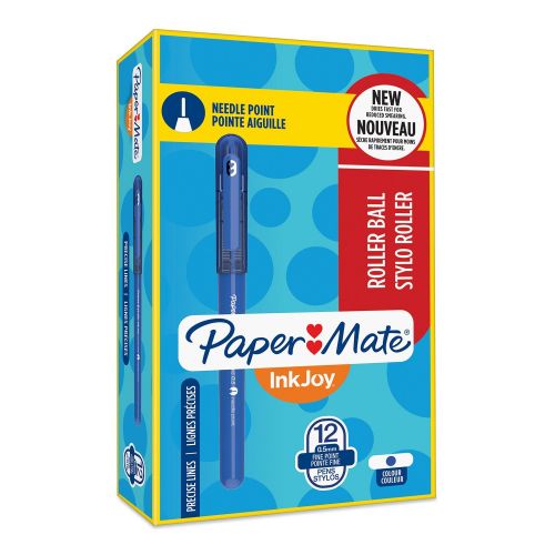 Papermate Inkjoy Rollerball Blue Fine PK12
