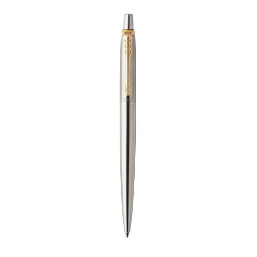 Parker Jotter Ballpoint Pen Stainless Steel/Gold Barrel Blue Ink