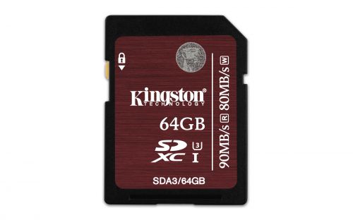Kingston 64GB Sdxc Uhsi Speed Class 3 90Mbs