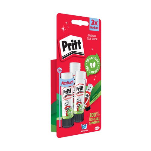 Pritt Stick Glue Stick 22g (Pack of 3) 1483484 - HK05317