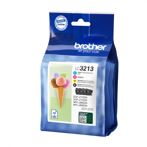 BRLC3213VAL | The LC3213VAL value pack, contains one of each cartridge colour: Black, cyan, magenta and yellow. Ensure you don't run out of ink when you need it most with genuine Brother ink that is fully compatible with your printer.