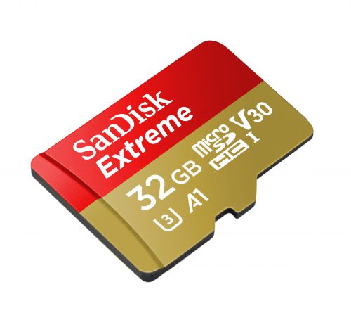 Sandisk Extreme microSDHC 32GB Memory Card and Adapter  8SASDSQXAF032GGN6MA