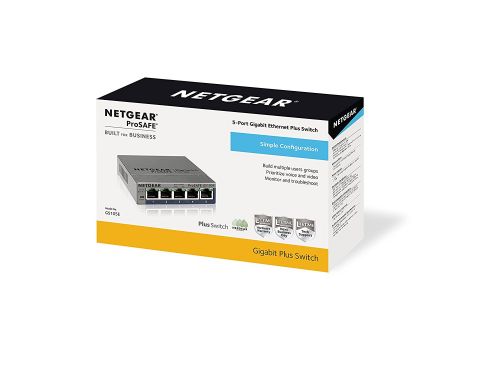 Netgear Prosafe Unmanaged 5 Port Gigabit Plus Switch 8NEGS105E200UKS Buy online at Office 5Star or contact us Tel 01594 810081 for assistance