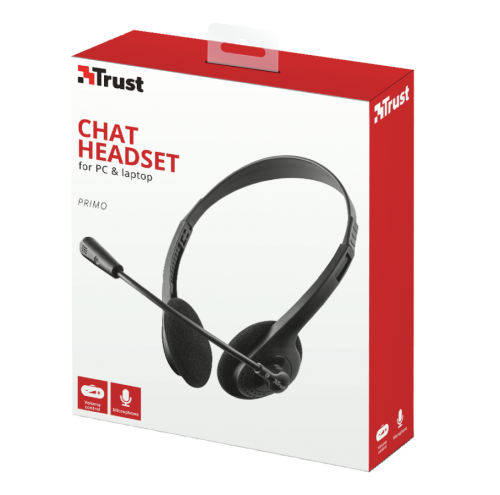 Trust Primo Chat Headset for PC and laptop (Remote inline volume control for speakers) 21665 | TRS21665 | Trust International