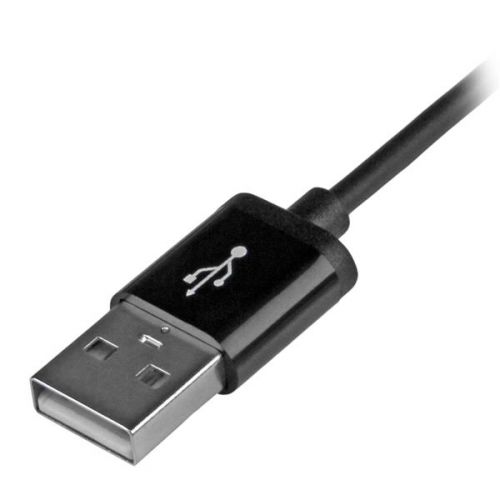 8ST10022995 | The USBLT1MB 1m Black Lightning to USB Cable for iPhone®, iPod®, and iPad® is coloured to suit black mobile devices and provides a reliable solution for charging and syncing your newer generation Apple® mobile devices with your PC or Mac® computer, through an available USB port.Plus, the reversible 8-pin Lightning connector can be plugged into your iOS-enabled device with either side facing up, meaning there is no wrong way of inserting the cable into the device.This durable cable is Apple MFi certified and backed by StarTech.com's 2-year Warranty to ensure dependable performance.