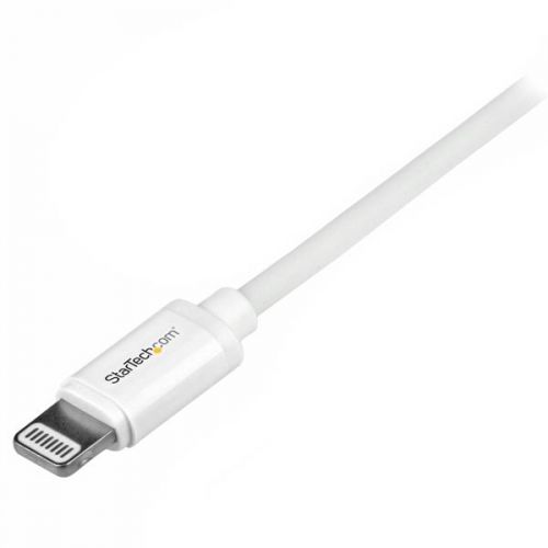 8ST10022555 | The USBLT1MW 1m White Lightning to USB Cable for iPhone, iPod, and iPad provides a reliable solution for charging and syncing your newer generation Apple® mobile devices with your PC or Mac® computer, through an available USB port.Plus, the reversible 8-pin Lightning connector can be plugged into your iOS-enabled device with either side facing up, meaning there is no wrong way of inserting the cable into the device.This durable cable is Apple MFi certified and backed by StarTech.com's 2-year Warranty to ensure dependable performance.