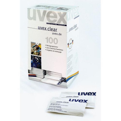 Uvex Cleaning Towelettes Moist Silicone Free Towelettes individual Wrapped (Pack 100) - UV9963005