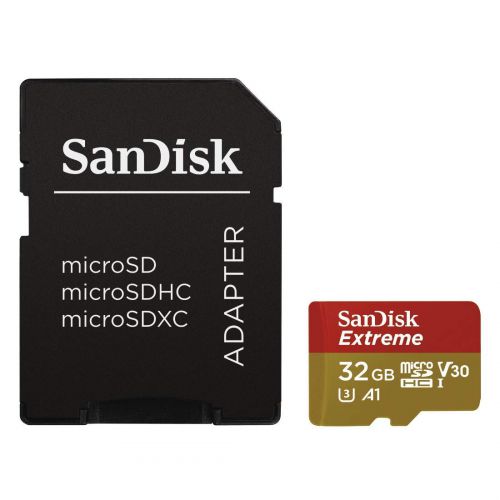 SanDisk Extreme 32GB Class 10 U3 MicroSDHC Memory Card and Adapter SanDisk