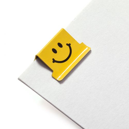Rapesco Supaclip 40 Dispenser and 25 Assorted Emoji Clips Yellow 40 Sheet Capacity