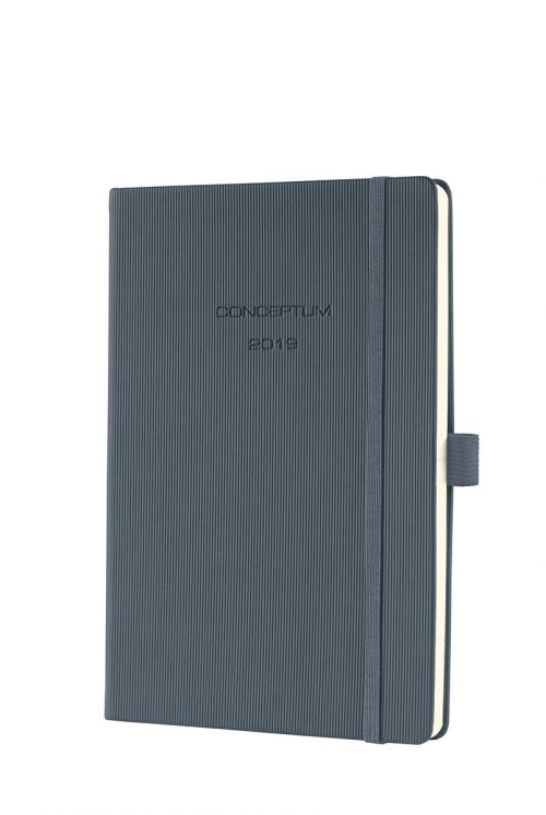 CONCEPTUM Week to View Hardcover 2019 Diary A5 Dark Grey
