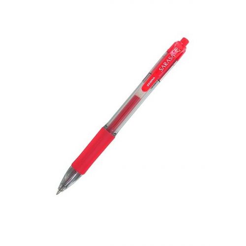 Zebra Sarasa Retractable Gel Rollerball Pen 0.7mm Tip 0.5mm Line Red (Pack 12)