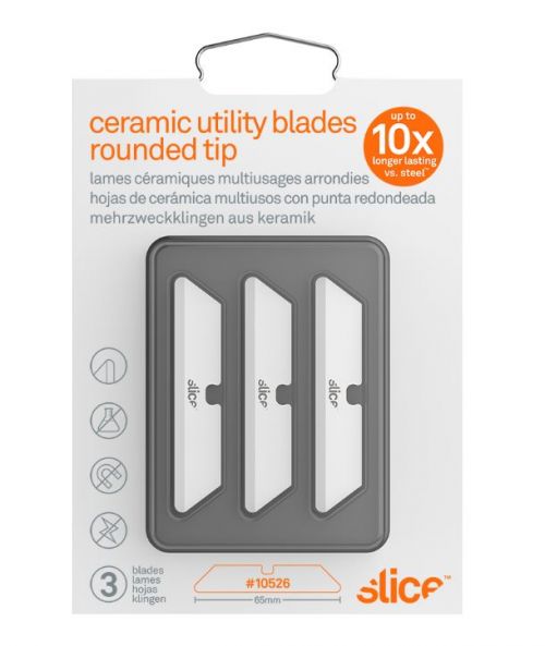 Slice Ceramic Utility Knife Replacement Blades With Rounded Edge (Pack of 3) 10526