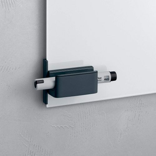 Sigel Pen Holder w/clip for Magnetic Glass Boards Anthracite