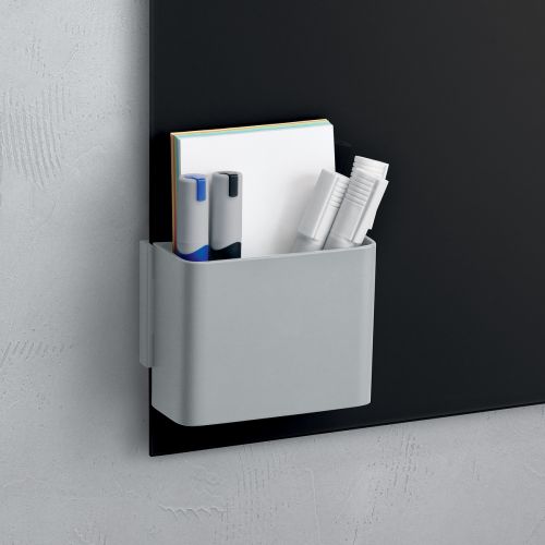 Sigel Med Pen Pot w/clip for Magnetic Glass Boards Light GY
