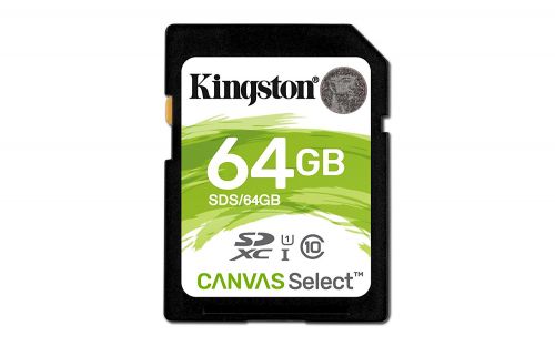 Kingston Canvas Select 64GB CL10 UHSI SD Card