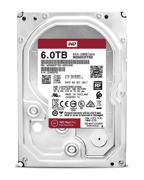Western Digital Red Pro 6TB SATA 3.5 Inch 7200 RPM Internal Hard Drive 8WD6003FFBX