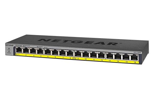 Netgear 16 Port PoE Gigabit Unmanaged Switch Ethernet Switches 8NEGS116PP100