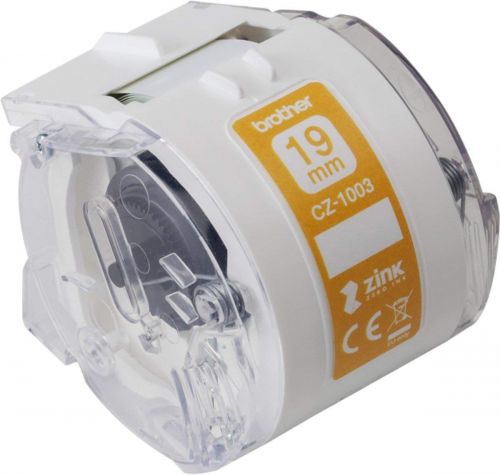 BRCZ1003 | This genuine Brother CZ-1003 label roll allows you to print full colour labels for a wide range of labelling needs. 19mm in width and 5 metres in length, it can be used in the office or home for identification of files, boxes, shelves, personal possessions or other important items.Add a personalised touch to your craft projects. From photos, to images to symbols, give your creations that added personal touch with full colour labels.Uses ZINK® Zero-Ink® Printing Technology to produce full colour prints without using ink.