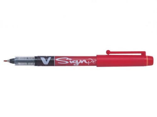 Pilot V Sign Liquid Ink Pen 2mm Tip 0.6mm Line Red (Pack 12) - 301101202