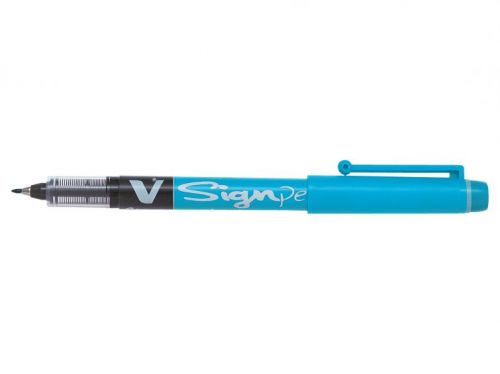 Pilot V Sign Liquid Ink Pen 2mm Tip 0.6mm Line Light Blue (Pack 12) - 301101210