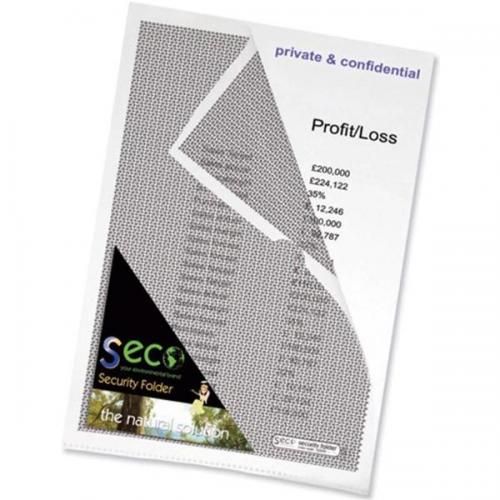 Seco Security Cut Flush Folder Polypropylene A4 180 Micron Clear (Pack 10)