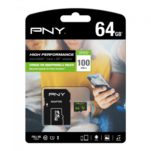 PNY High Performance (64GB) MicroSDHXC Card with SD Adaptor