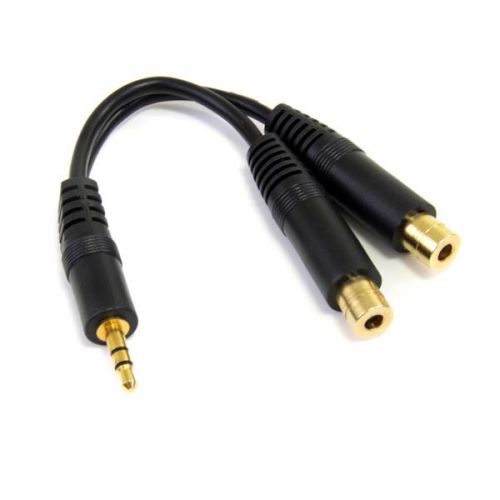 StarTech.com 6in Splitter Cable 3.5mm External Computer Cables 8STMUY1MFF