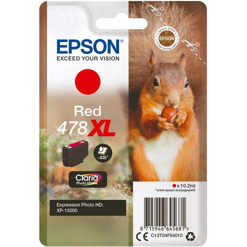 Epson 478XL Squirrel Red High Yield Ink Cartridge 10ml - C13T04F54010