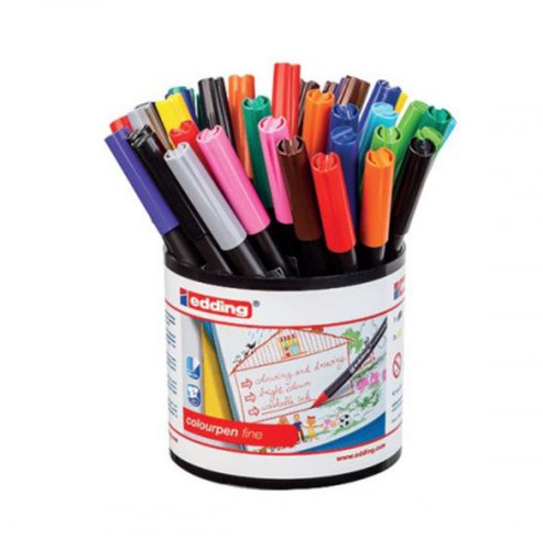 edding Colour Pen Fine Assorted Colours Classpack (Pack 42) - 4-COLFINE-42